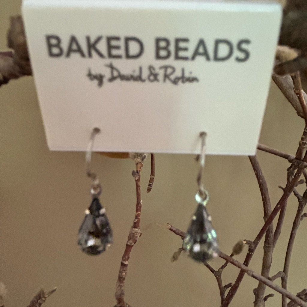 Baked Beads Silver Earrings